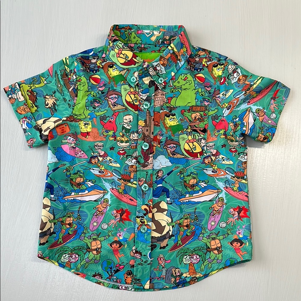 RSVLTS Nickelodeon Beach Mashup Button Down Shirt